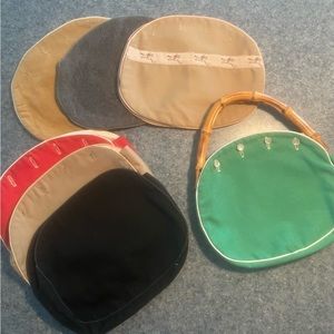 Vintage Bermuda Bag with Bamboo Handles and 7 Covers
